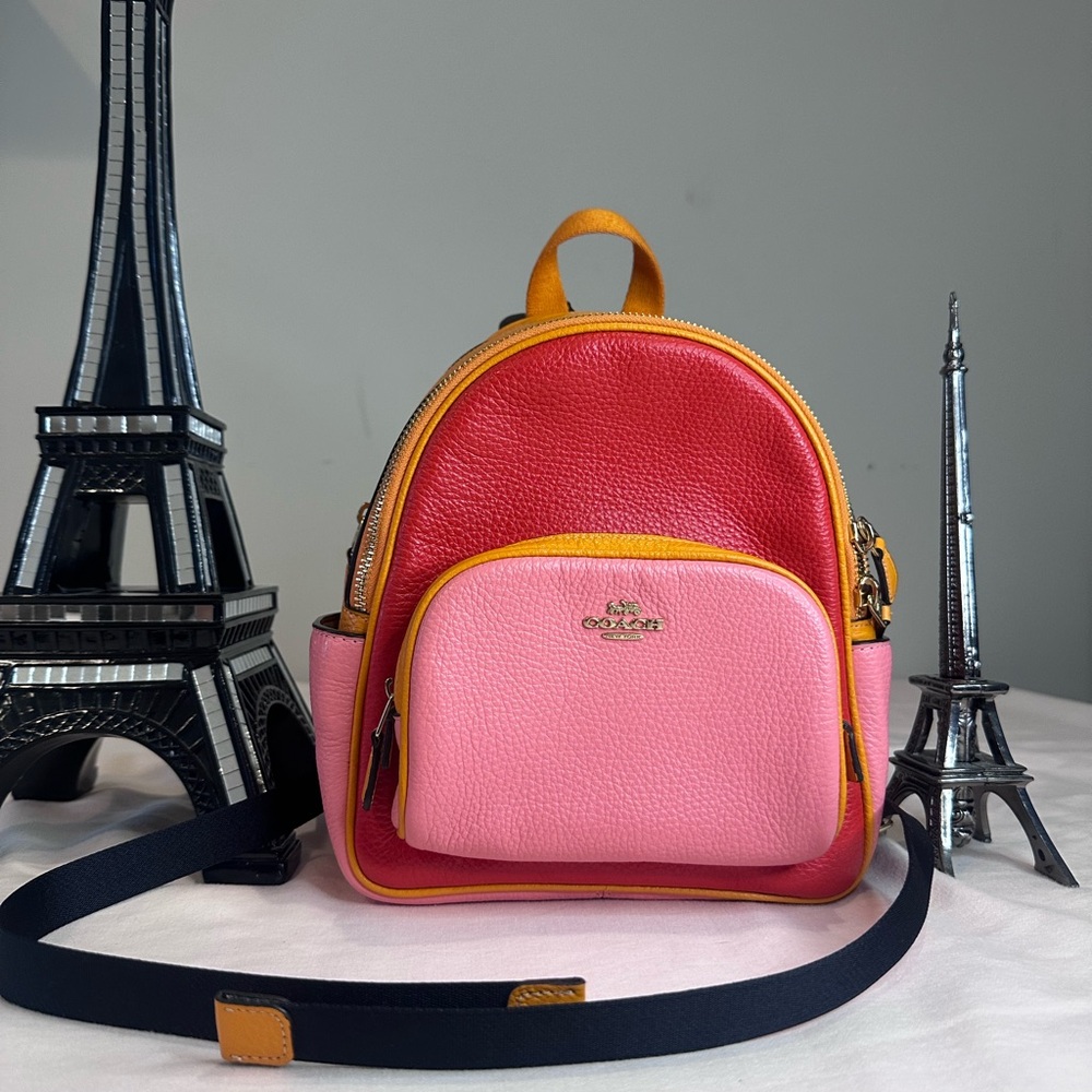 Coach Pink and Orange Mini Backpack